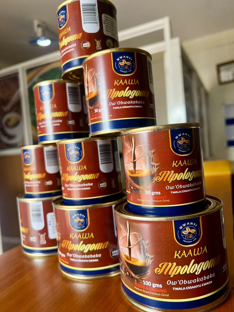 Mwanyi Terimba retail coffee jars and products