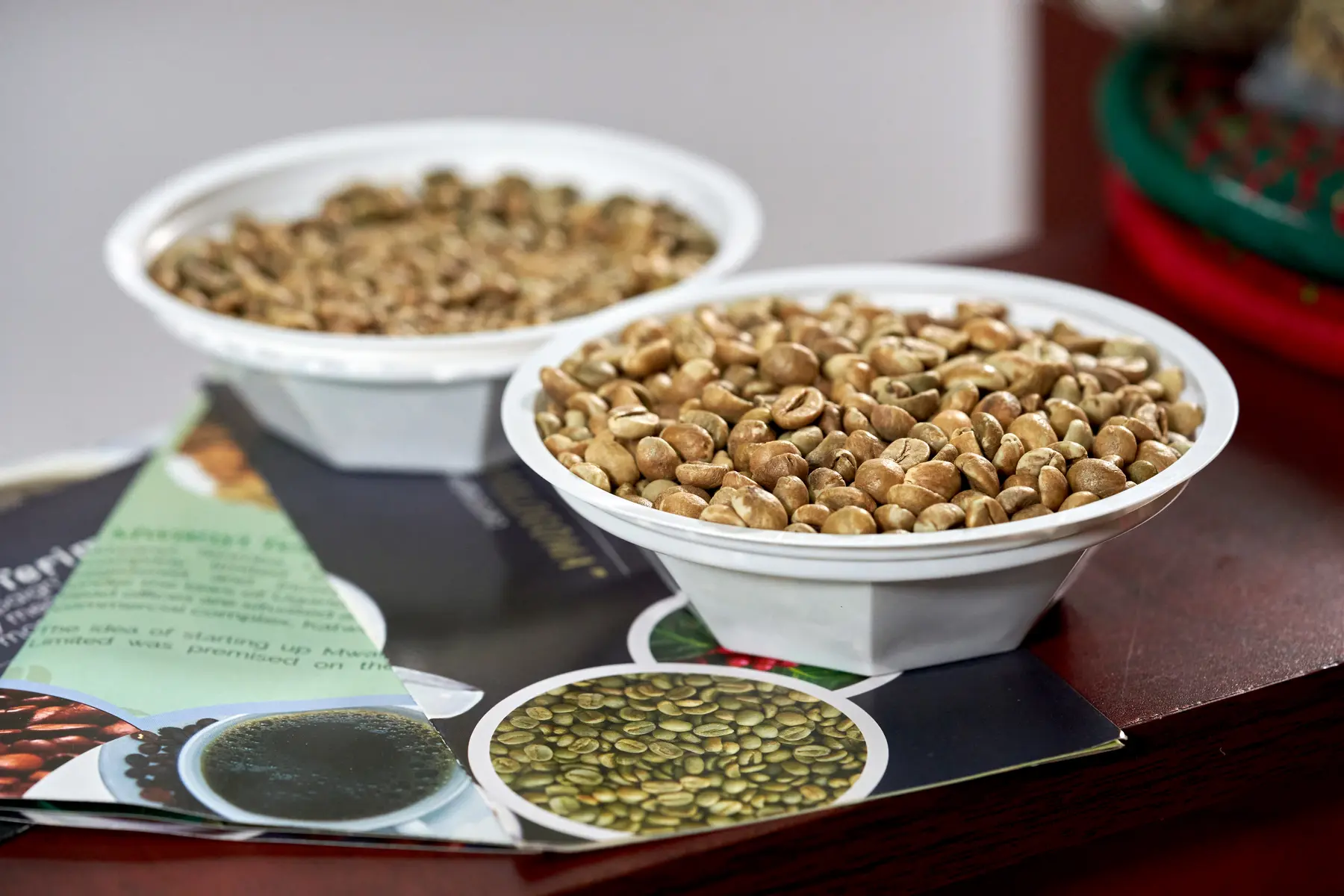 Green coffee samples and buyer documentation